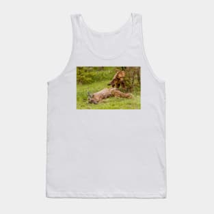 Grizzly Chasing Wolf Tank Top